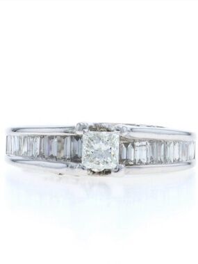 Classic White Diamond Channel-Set Engagement Ring - White